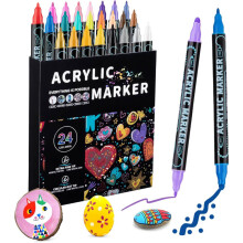 Çift Taraflı Akrilik Marker Kalem Seti 24'lü DDB-0024 - Gvn Art