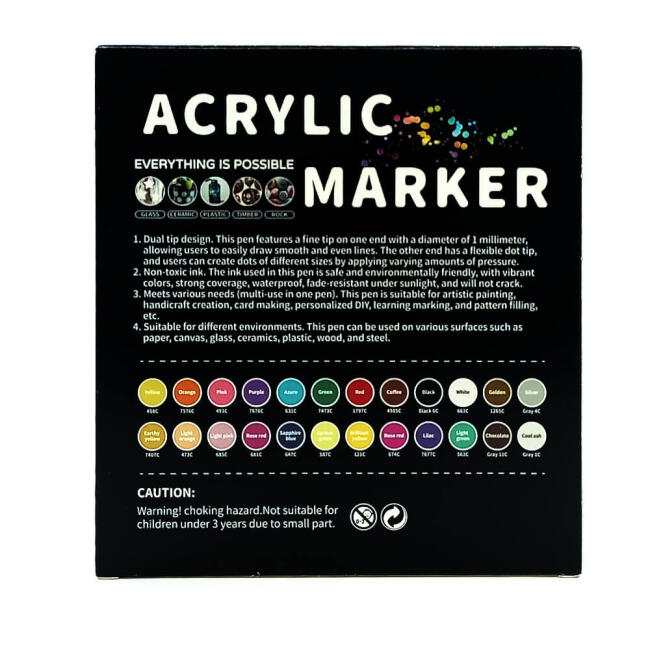Çift Taraflı Akrilik Marker Kalem Seti 24'lü DDB-0024 - 3