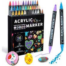 Çift Taraflı Akrilik Marker Kalem Seti 36'lı DDB-0036 - Gvn Art