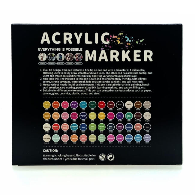 Çift Taraflı Akrilik Marker Kalem Seti 48'li DDB-0048 - 3