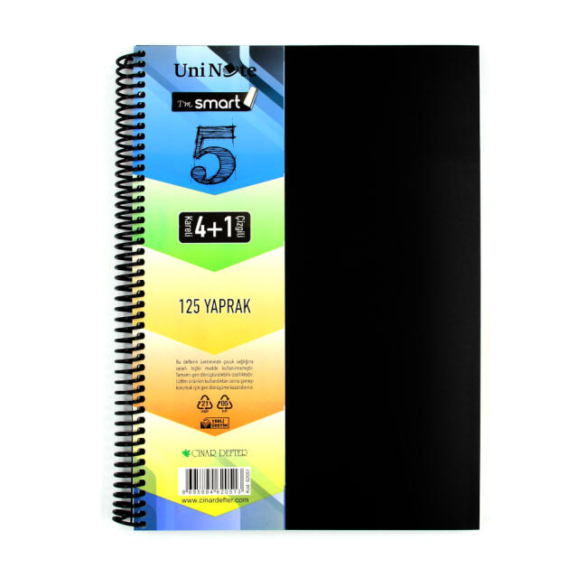 Uni Note 4+1 Ayraçlı PP Kapak Defter A4 125 Yaprak - 1