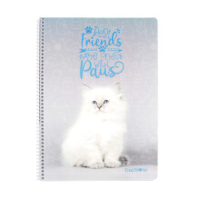 Uni Note Sevimli Kediler PP Kapak Spiralli Kareli Defter A4 72 Yaprak 71319 - 1