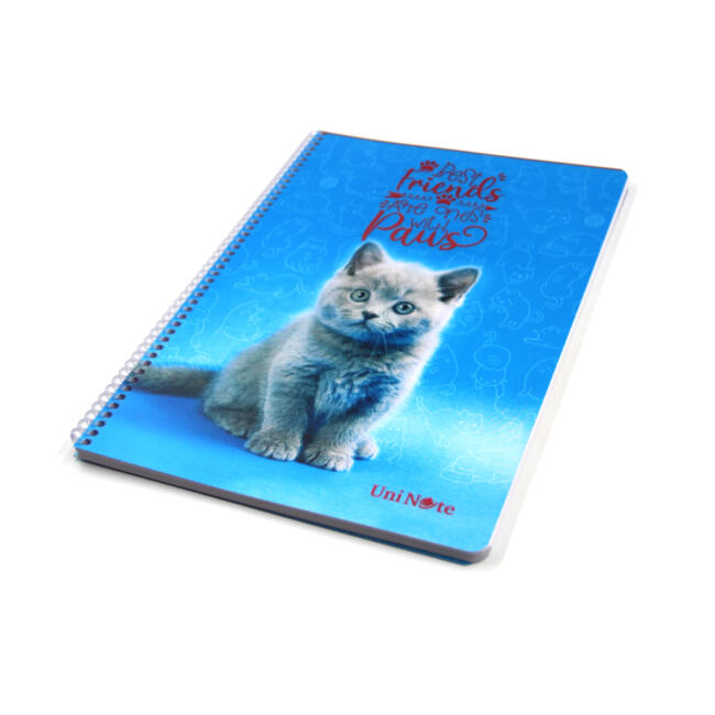 Uni Note Sevimli Kediler PP Kapak Spiralli Kareli Defter A4 72 Yaprak 71320 - 2