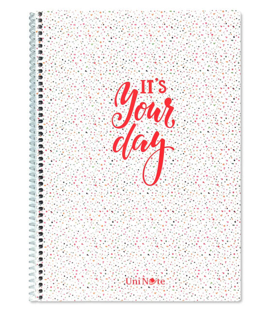 Çınar UniNote It's Your Day Plastik Kapak Spiralli Çizgili Defter A4 72 Yaprak 71522 - 1