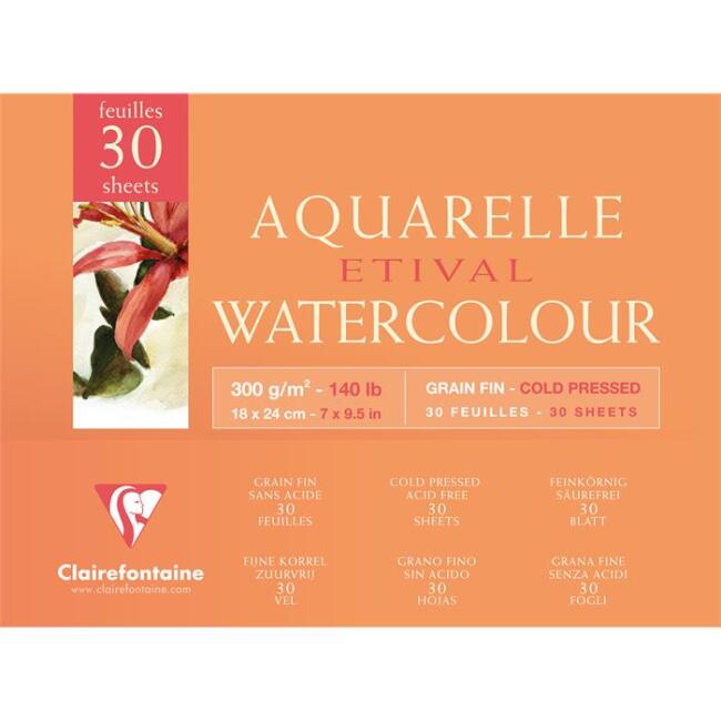 Clairefontaine Aquarelle Etival Cold Pres Sulu Boya Blok 300 g 18x24 cm 30 Yaprak - 2