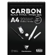 Clairefontaine Carbon Siyah Yaprak lı Çizim Defteri 120 g A4 20 Yaprak - Clairefontaine (1)