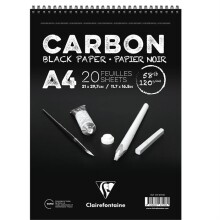 Clairefontaine Carbon Siyah Yaprak lı Çizim Defteri 120 g A4 20 Yaprak - CLAIREFONTAINE (1)