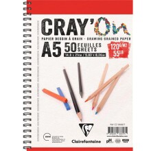 Clairefontaine Cray’On Yandan Spiralli Çizim Defteri 120 g A5 50 Yaprak N:966617 - 2