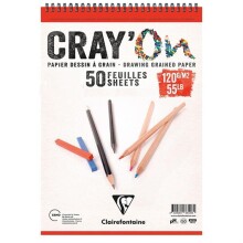 Clairefontaine Cray’On Üstten Spiralli Çizim Defteri 120 g A3 50 Yaprak - CLAIREFONTAINE