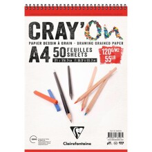 Clairefontaine Cray’On Üstten Spiralli Çizim Defteri 120 g A4 50 Yaprak - 1