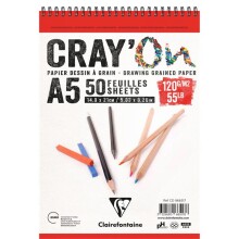 Clairefontaine Cray’On Üstten Spiralli Çizim Defteri 120 g A5 50 Yaprak - CLAIREFONTAINE