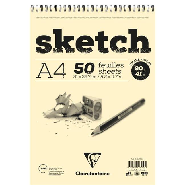 Clairefontaine Eskiz Defteri Ivory A5 90 g 50 Yaprak - 1