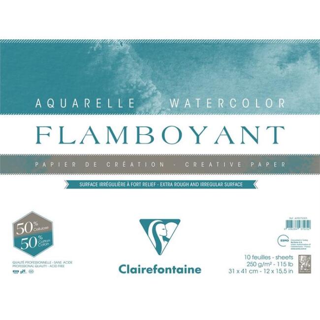 Clairefontaine Flamboyant Extra Rough Sulu Boya Blok 250 g 31x41 cm 10 Yaprak - 1