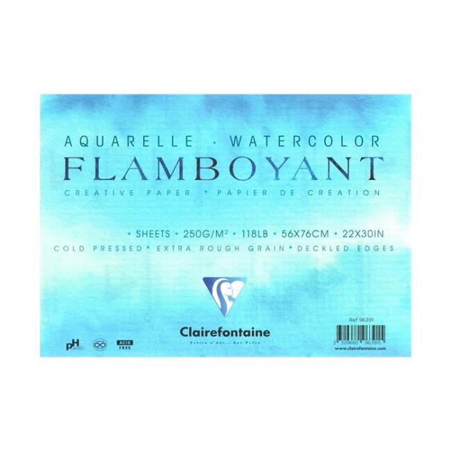 Clairefontaine Flamboyant Extra Rough Sulu Boya Kağıdı 250 g 56x76 cm - 1