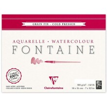 Clairefontaine Fontaine Dokulu Sulu Boya Defteri 18x24 cm 300 g 10 Yaprak - CLAIREFONTAINE