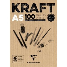 Clairefontaine Kraft Çizim Blok 90 g A5 100 Yaprak - CLAIREFONTAINE