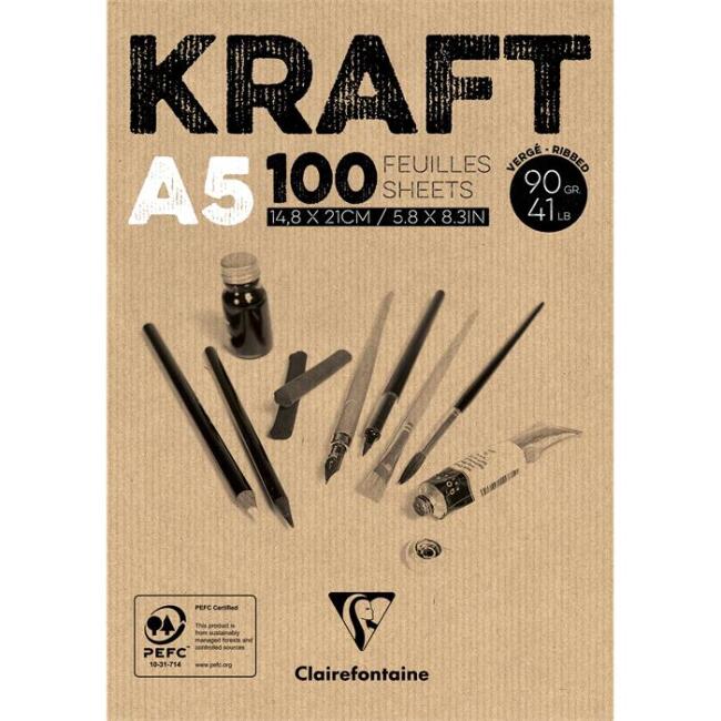 Clairefontaine Kraft Çizim Blok 90 g A5 100 Yaprak - 1