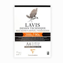 Clairefontaine Lavis Çok Amaçlı Çizim Blok 200 g A4 20 Yaprak - Clairefontaine