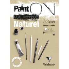 Clairefontaine Paint-On Çok Amaçlı Naturel Sanatsal Blok 250 g A3 30 Yaprak - CLAIREFONTAINE