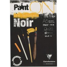 Clairefontaine Paint-On Siyah A5 250 g 20 Yaprak - CLAIREFONTAINE