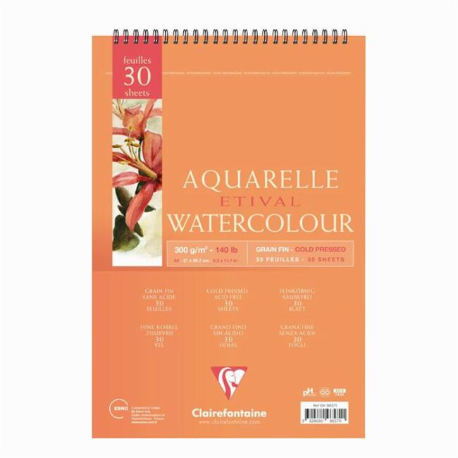 Clairefontaine Spiralli Sulu Boya Defteri A4 300 g 30 Yaprak - 1