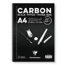 Clairefontane Carbon Siyah Yapraklı Çizim Defteri 120 g A4 20 Yaprak CR97618 - 1