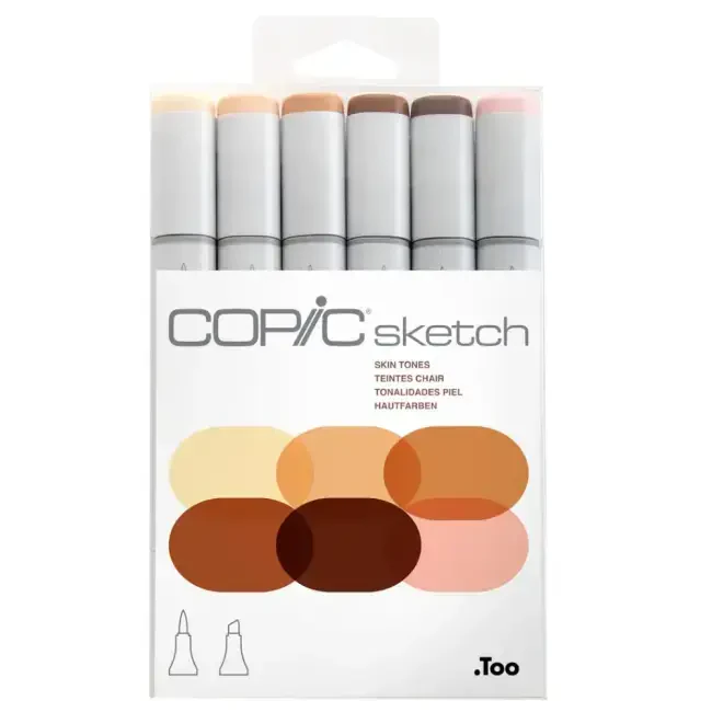 Copic Sketch Çift Taraflı Grafik Marker Kalem Seti 6'lı Skin Tones 21075666 - Copic