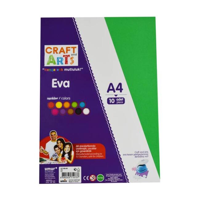 Craft and Arts A4 Eva 10’lu Karışık Renk N:U1140 - 1