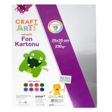 Craft and Arts Metalik Karton 25x35 cm 10’lu N:Uca-400 - Craft and Arts