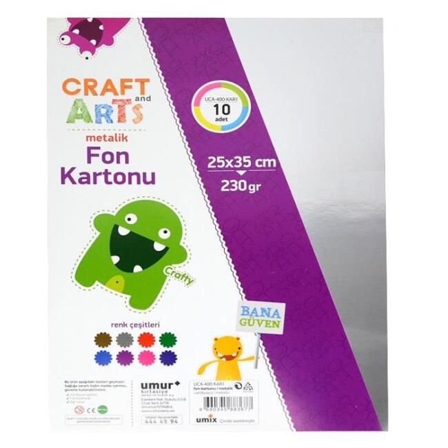 Craft and Arts Metalik Karton 25x35 cm 10’lu N:Uca-400 - 1