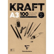 Crairefontaine Kraft Çizim Defteri 90 g A3 100 Yaprak - CLAIREFONTAINE