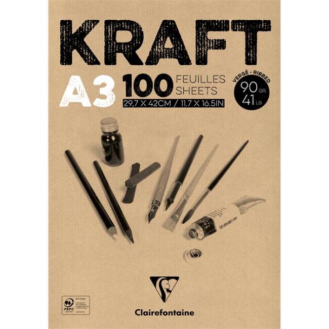 Crairefontaine Kraft Çizim Defteri 90 g A3 100 Yaprak - 1