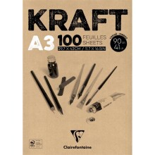 Crairefontaine Kraft Çizim Defteri 90 g A3 100 Yaprak - Clairefontaine