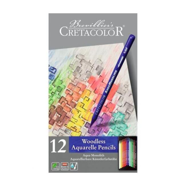 Cretacolor Aqua Monolith Ahşapsız Sulandırılabilir Kalem Seti 12’li 25012 - 1