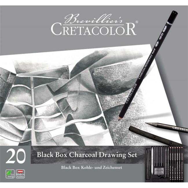 Cretacolor Black Box Charcoal Drawing Kömür Kalem Çizim Seti 20 Parça 40030 - 1
