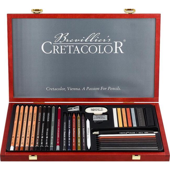 Cretacolor Çizim Seti Ahşap Kutu - 1
