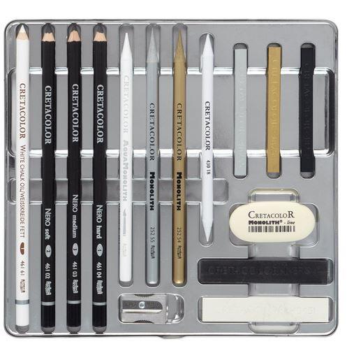 Cretacolor Diamond Box Luxury Drawing Premium Çizim Seti 15li Metal Kutu 40047 - 2
