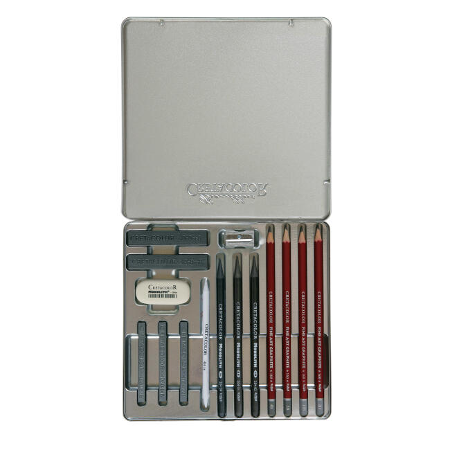 Cretacolor Silver Box Graphite Çizim Seti 15 Parça 40018 - 2