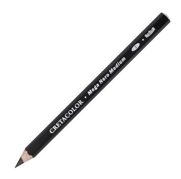 Cretacolor Mega Nero Pencil Medium Yağlı Kömür Kalem 46138 - 1