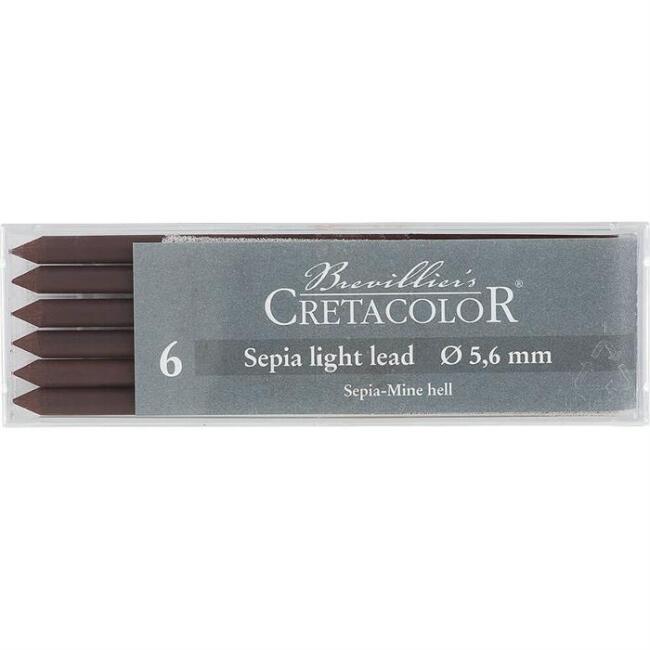 Cretacolor Portmin Yedek Kömür Uç 5.6 mm Sepia Light Dry 26322 - 1