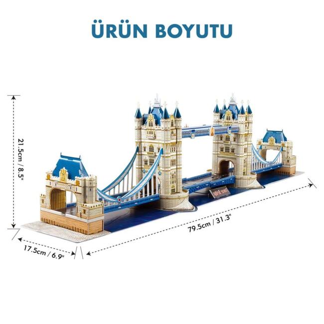 Cubic Fun 3D Puzzle National Geographic - Tower Bridge - İngiltere N:Ds0978H - 2