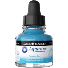 Daler Rowney Aquafine Ink 29.5 ml Sulu Boya Mürekkebi Coeruleum Blue 112 - Daler Rowney