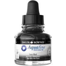Daler Rowney Aquafine Ink - 29,5 ml No:034 Ivory Black (Suluboya Mürekkebi) - Daler Rowney