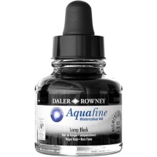 Daler Rowney Aquafine Ink 29.5 ml Sulu Boya Mürekkebi Lamp Black 35 - Daler Rowney