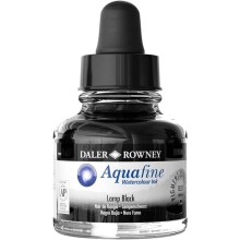 Daler Rowney Aquafine Ink - 29,5 ml No:035 Lamp Black (Suluboya Mürekkebi) - Daler Rowney