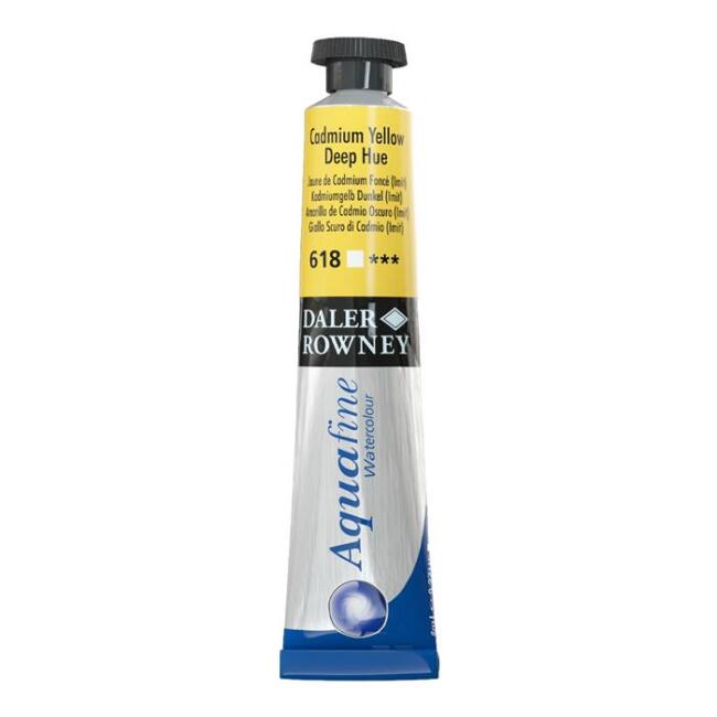 Daler Rowney Aquafine Tüp Sulu Boya 8 ml Cadmium Yellow Deep Hue 618 - 1