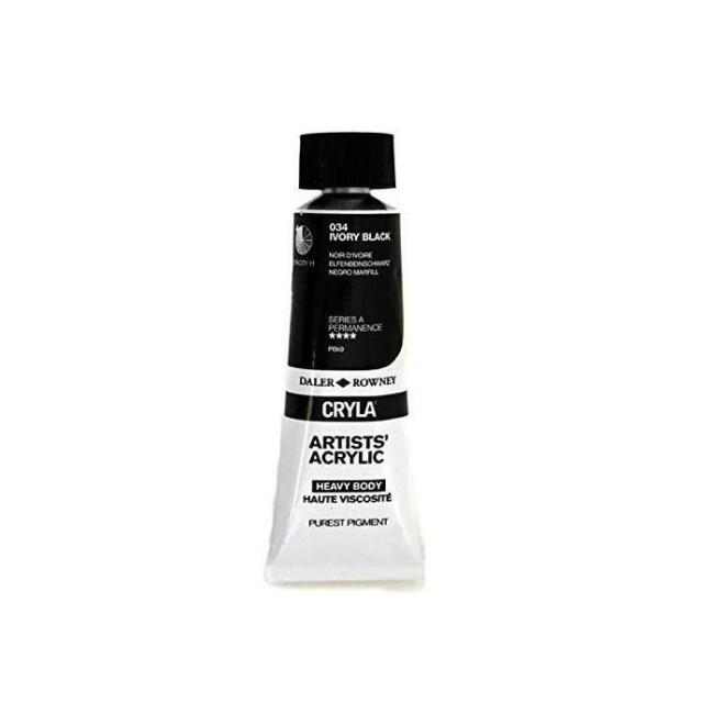 Daler Rowney Cryla Heavy Body Artists’ Akrilik Boya 75 ml Ivory Black 34 - 1