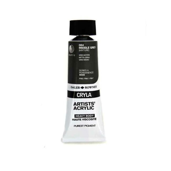 Daler Rowney Cryla Heavy Body Artists’ Akrilik Boya 75 ml Middle Grey 64 - 1