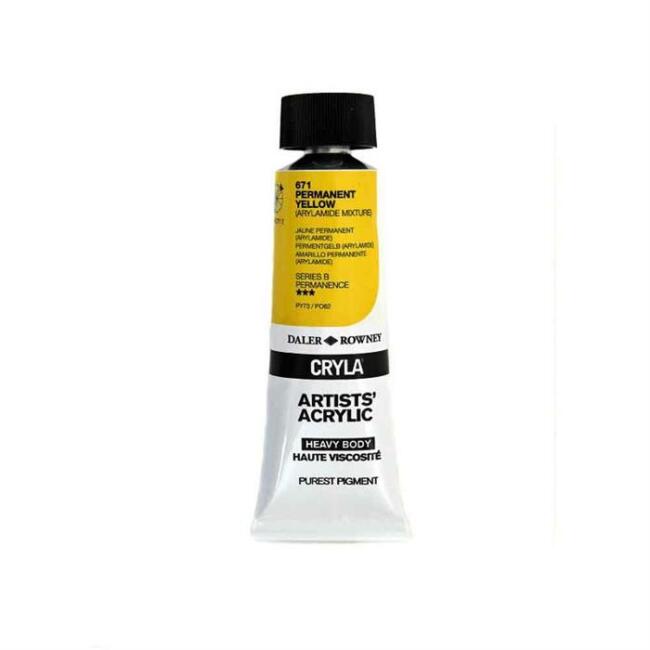 Daler Rowney Cryla Heavy Body Artists’ Akrilik Boya 75 ml Permanent Yellow 671 - 1