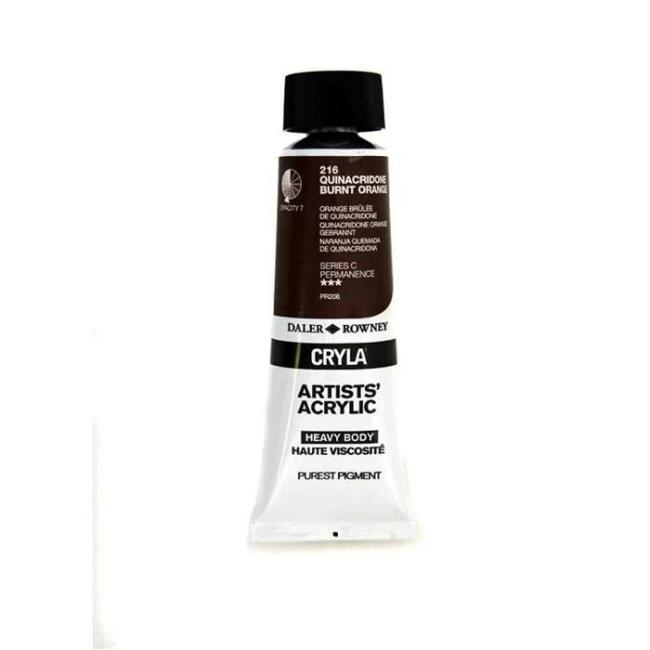 Daler Rowney Cryla Heavy Body Artists’ Akrilik Boya 75 ml Quinacridone Burnt Orange 216 - 1